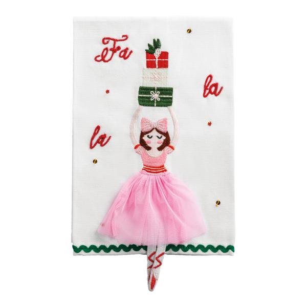 Ballerina Dangle Embroidery Towel - Bria Blair Creative