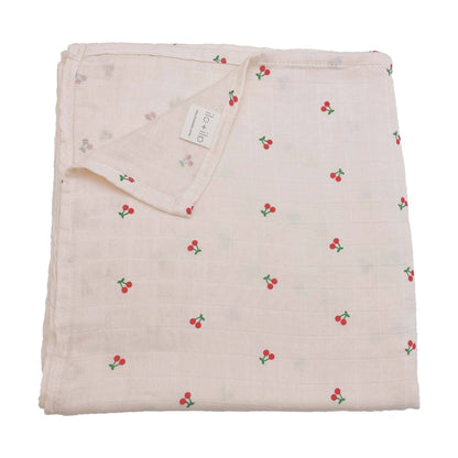 Bamboo Muslin Swaddle Blanket (Cherry) - Bria Blair Creative