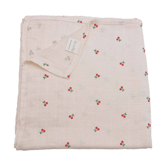 Bamboo Muslin Swaddle Blanket (Cherry) - Bria Blair Creative