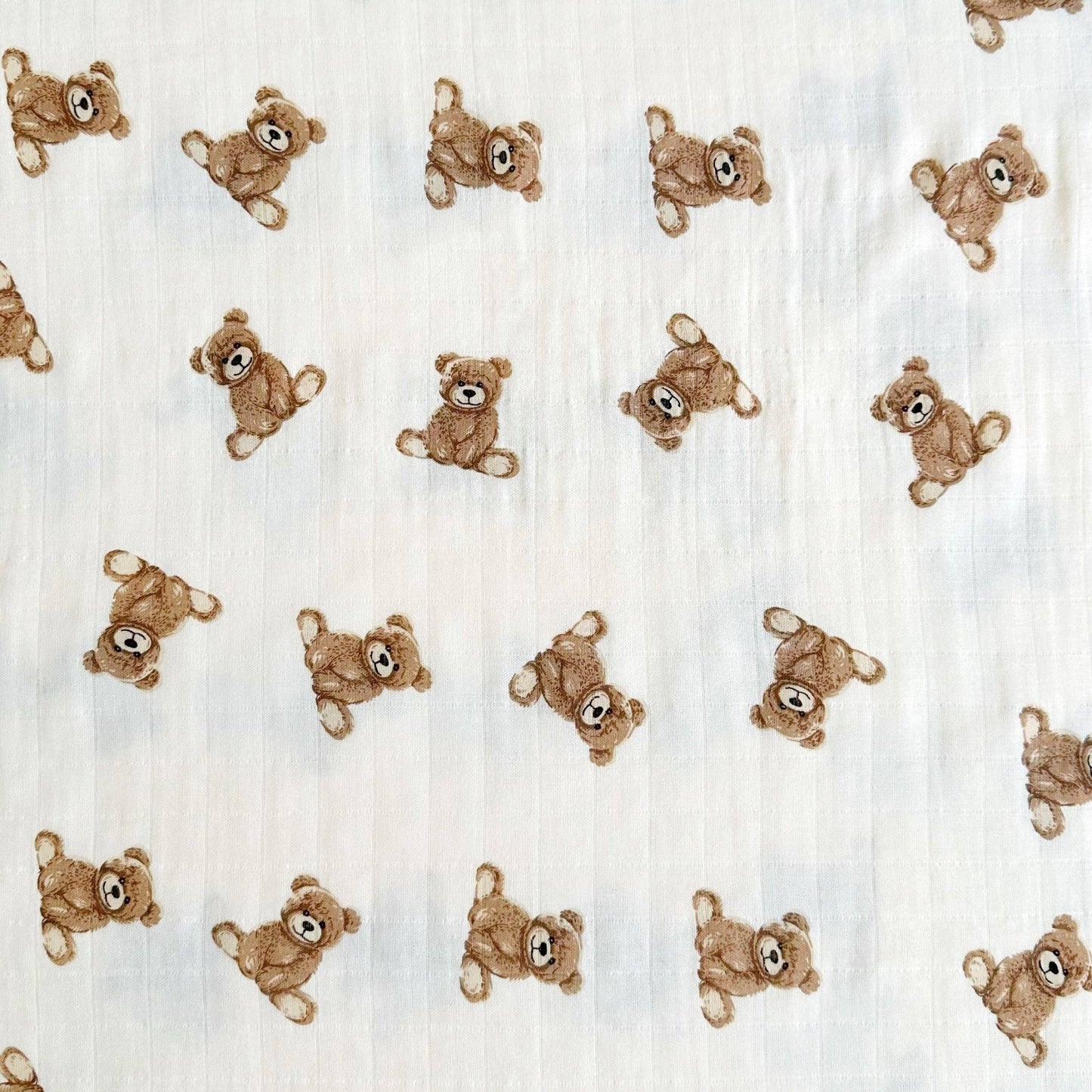 Bamboo Muslin Swaddle Blanket (Teddy Bear) - Bria Blair Creative