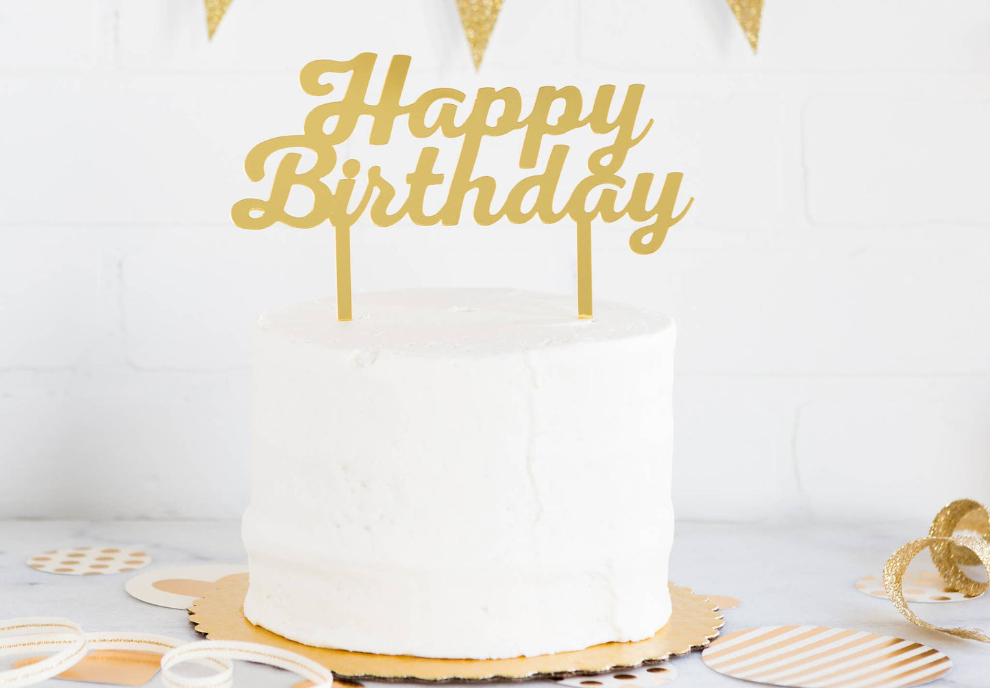 Basic Happy Birthday Cake Topper - Bria Blair Creative