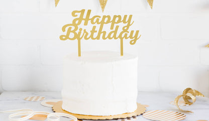 Basic Happy Birthday Cake Topper - Bria Blair Creative