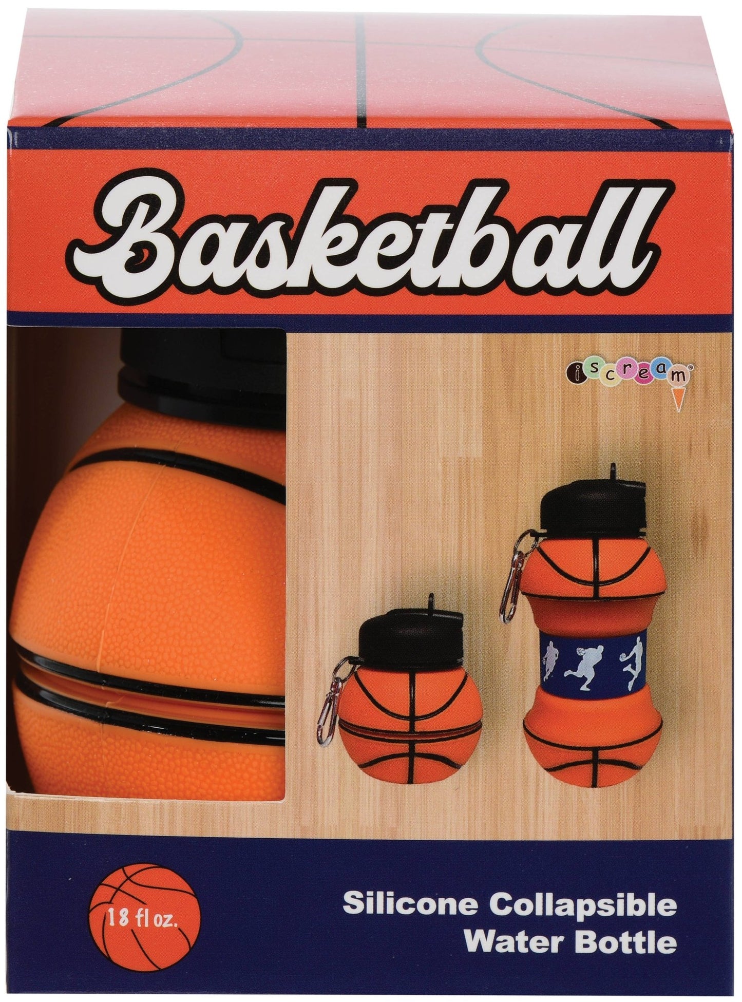 Basketball Silicone Collapsible Water Bottle - Bria Blair Creative