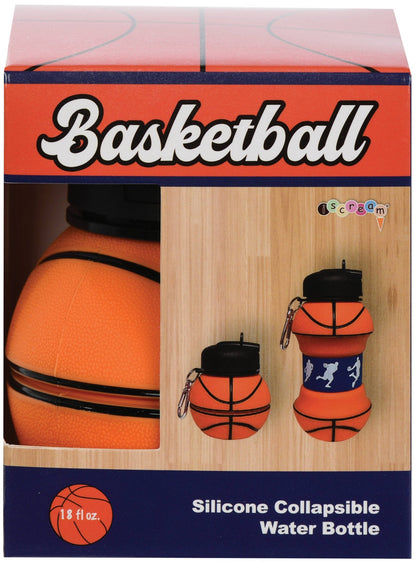 Basketball Silicone Collapsible Water Bottle - Bria Blair Creative