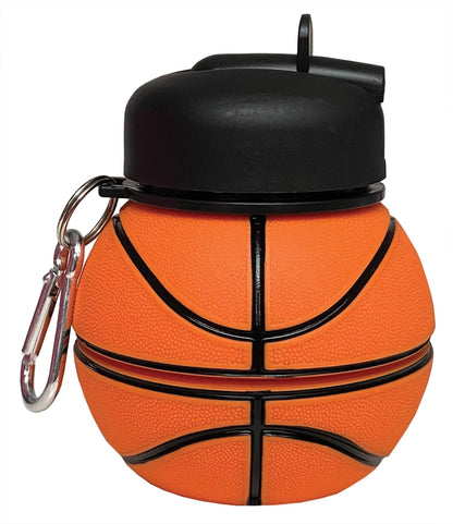 Basketball Silicone Collapsible Water Bottle - Bria Blair Creative