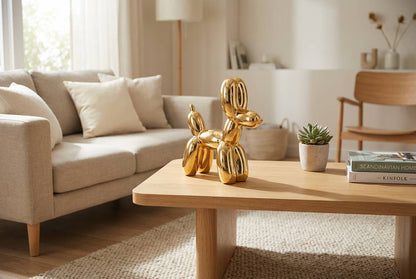 10.5" Metallic Gold Balloon Dog Sculpture