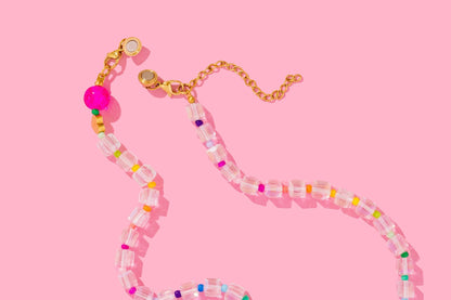Beaded Necklace - Clear + Multi - Colored - Lanie - Bria Blair Creative