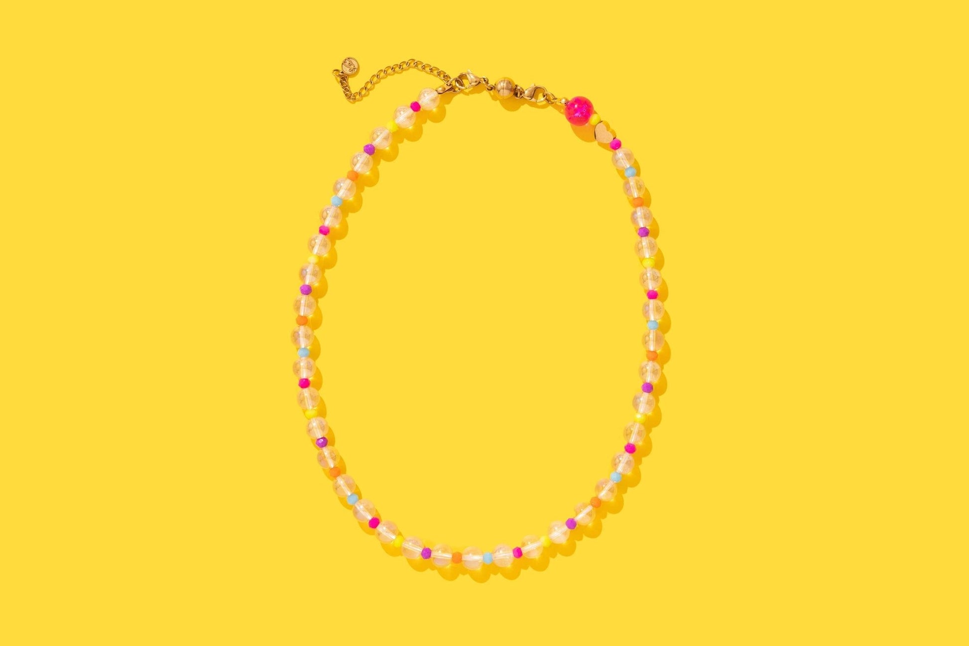 Beaded Necklace - Clear + Multi - Colored - Lanie - Bria Blair Creative