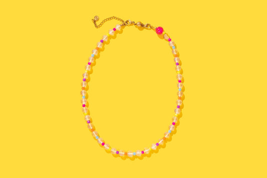 Beaded Necklace - Clear + Multi - Colored - Lanie - Bria Blair Creative