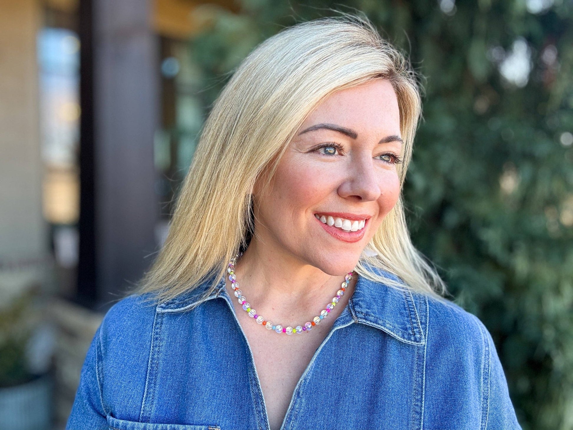 Beaded Necklace - Clear + Multi - Colored - Lanie - Bria Blair Creative