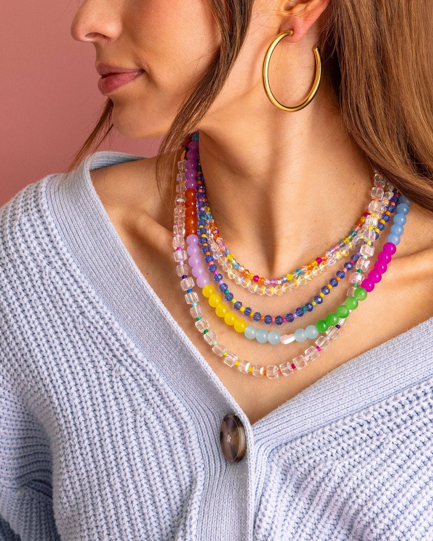 Beaded Necklace - Multi - Colored - Chloe - Bria Blair Creative