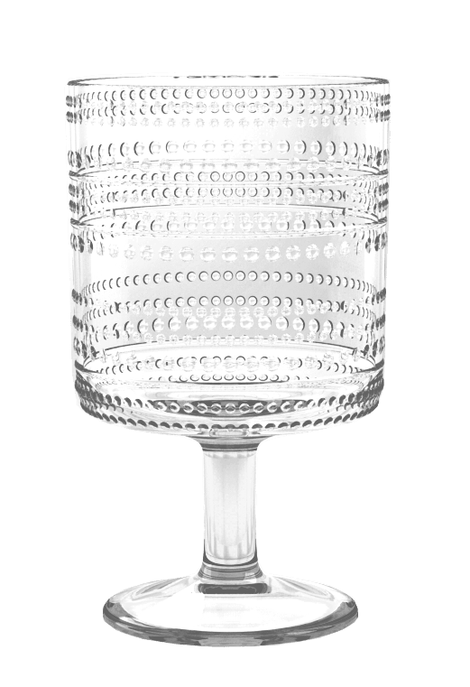 Beaded Stacking Goblet, Clear, 14.8 oz: Blue - Bria Blair Creative