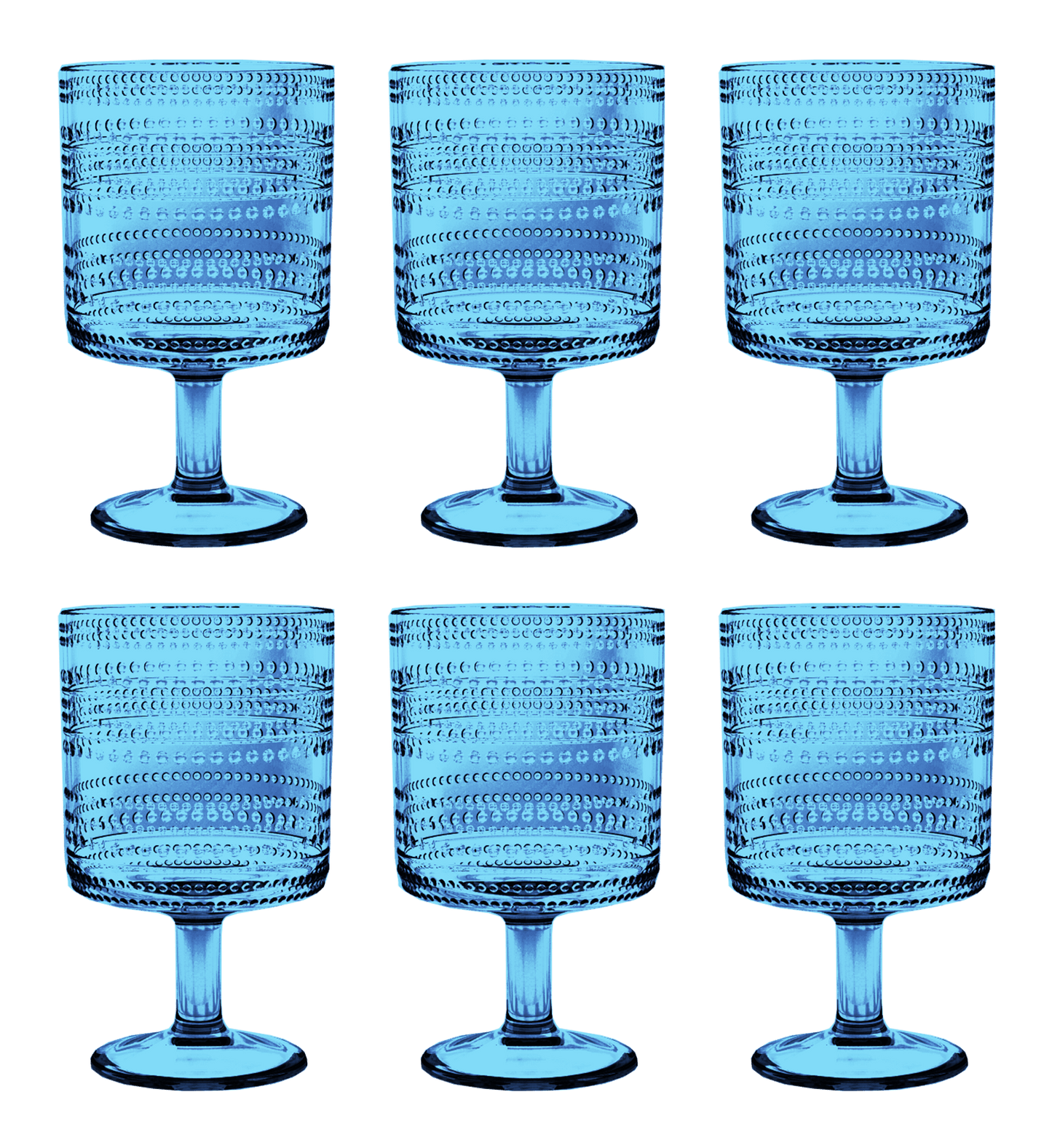 Beaded Stacking Goblet, Clear, 14.8 oz: Blue - Bria Blair Creative