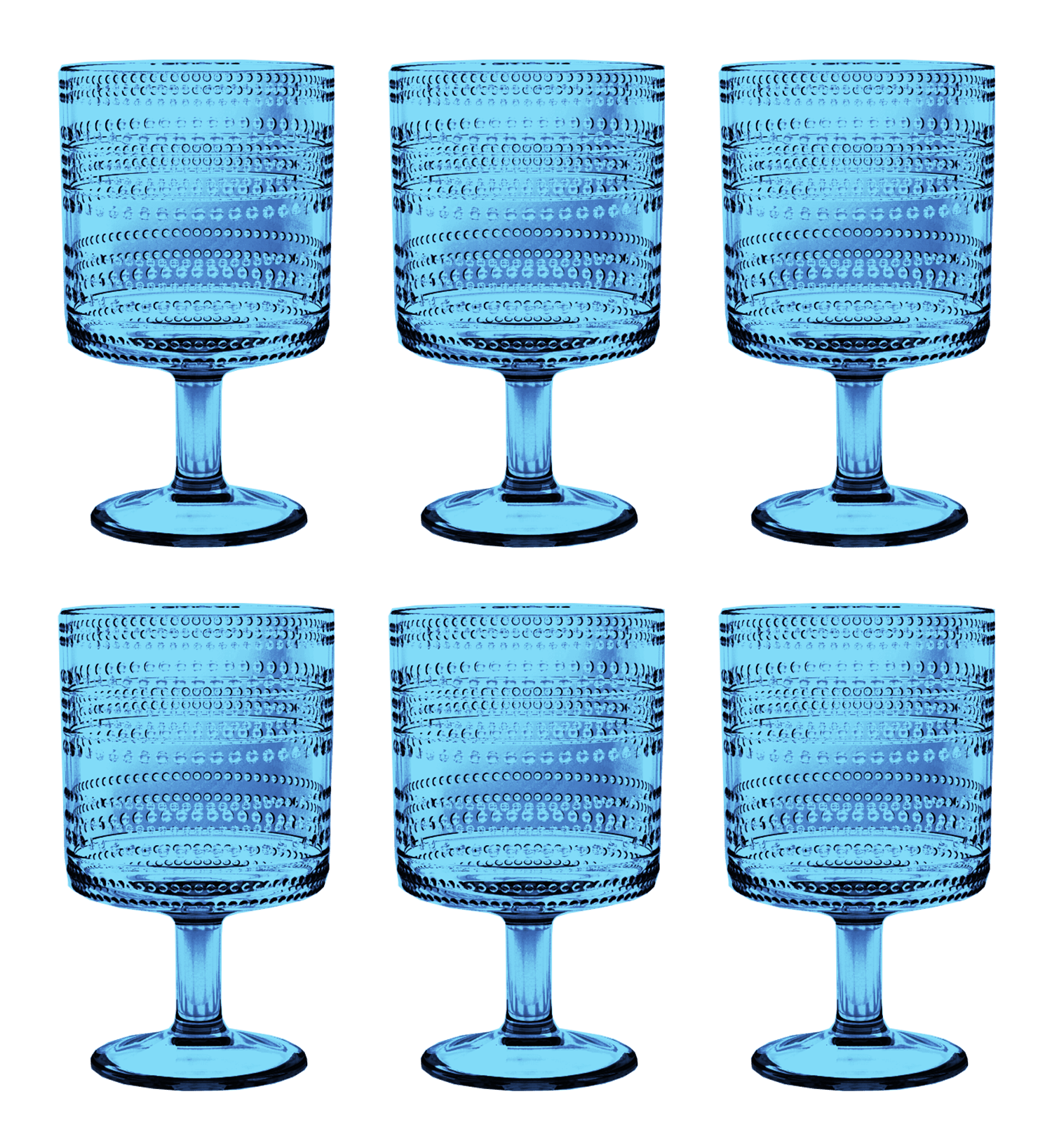 Beaded Stacking Goblet, Clear, 14.8 oz: Blue - Bria Blair Creative