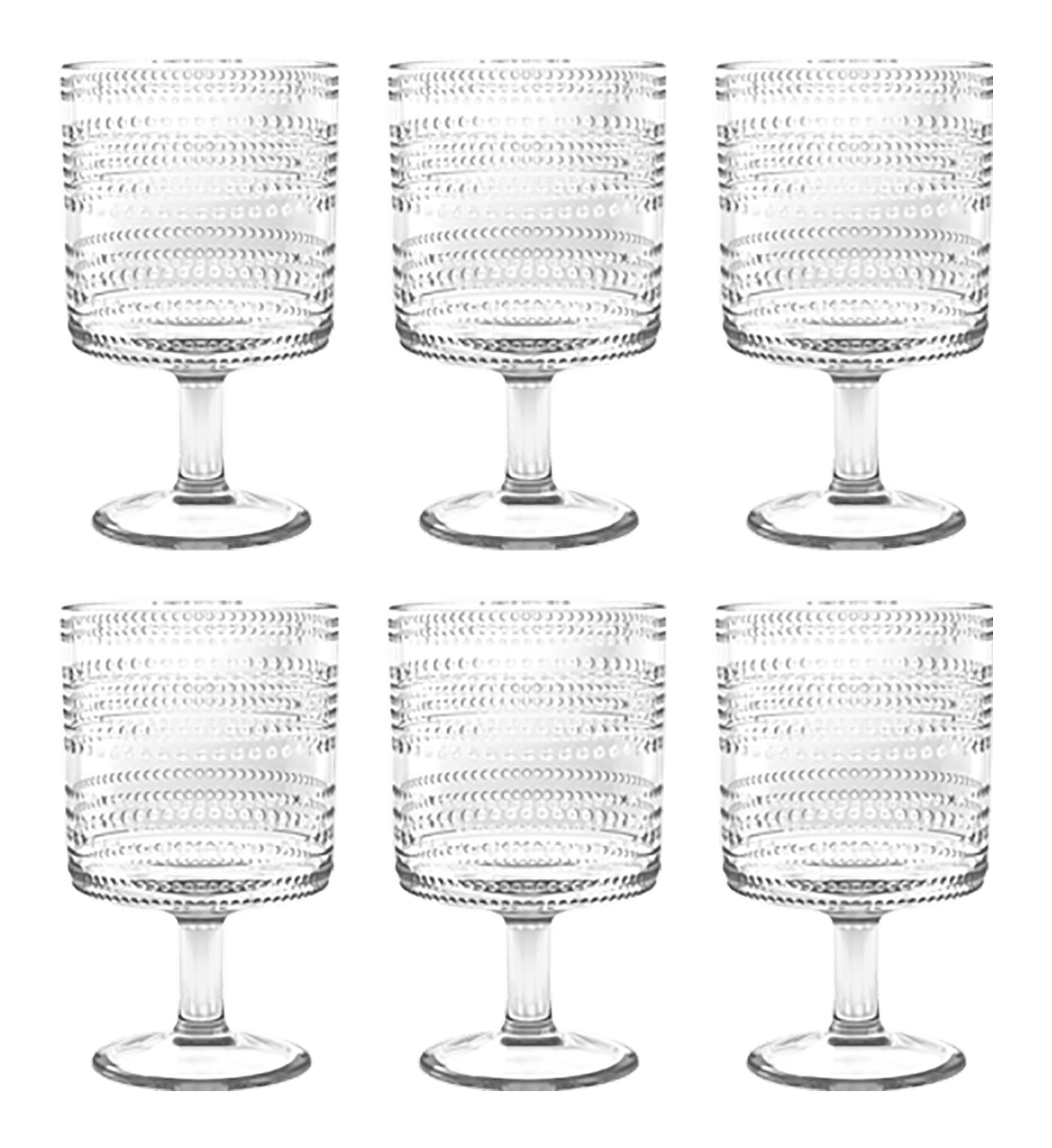 Beaded Stacking Goblet, Clear, 14.8 oz: Blue - Bria Blair Creative
