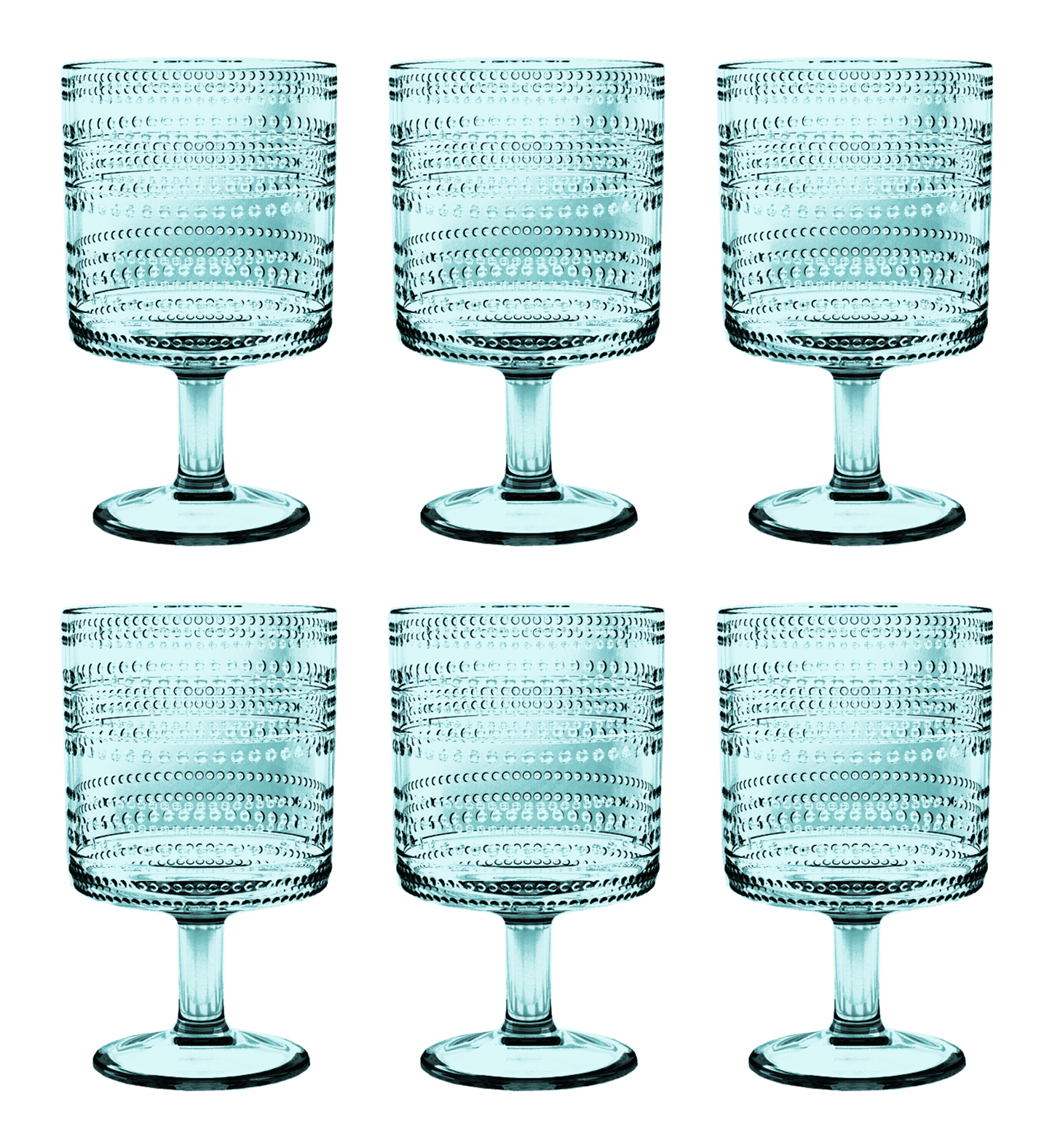 Beaded Stacking Goblet, Clear, 14.8 oz: Blue - Bria Blair Creative