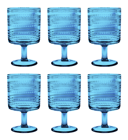 Beaded Stacking Goblet, Clear, 14.8 oz: Clear - Bria Blair Creative