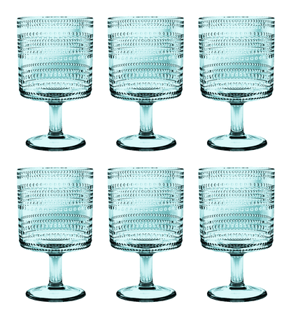 Beaded Stacking Goblet, Clear, 14.8 oz: Clear - Bria Blair Creative