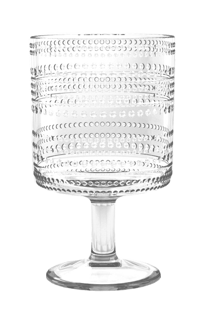 Beaded Stacking Goblet, Clear, 14.8 oz: Clear - Bria Blair Creative