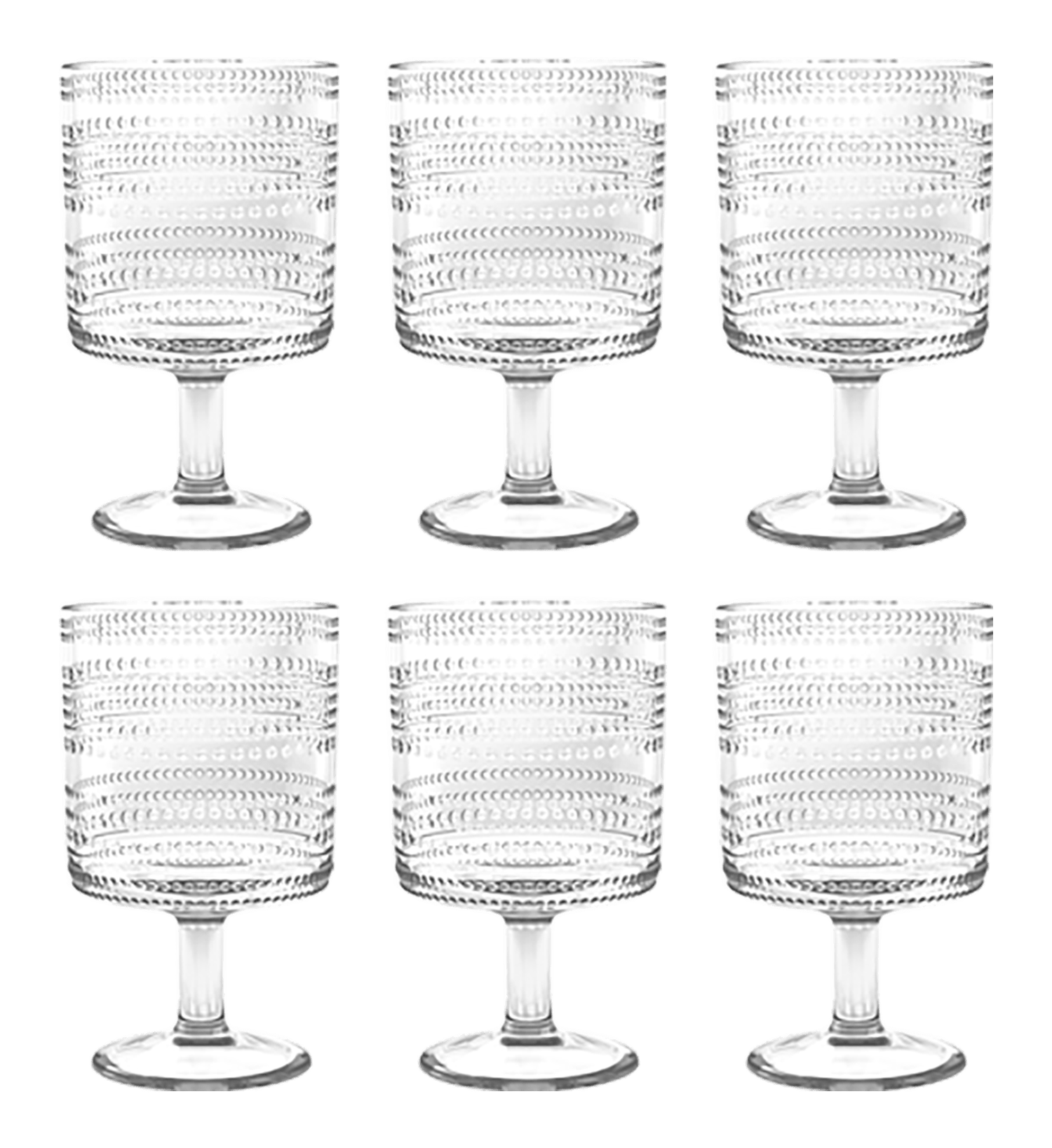 Beaded Stacking Goblet, Clear, 14.8 oz: Clear - Bria Blair Creative