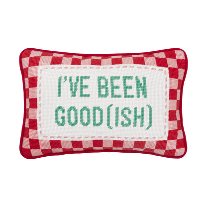 Been Good(Ish) Embroidered Needlepoint Pillow - Bria Blair Creative