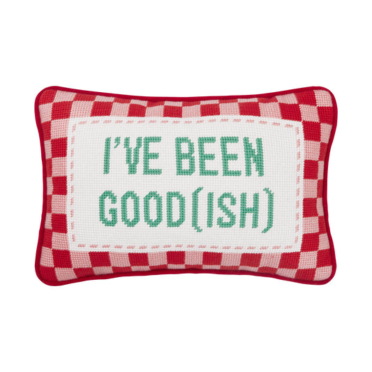 Been Good(Ish) Embroidered Needlepoint Pillow - Bria Blair Creative