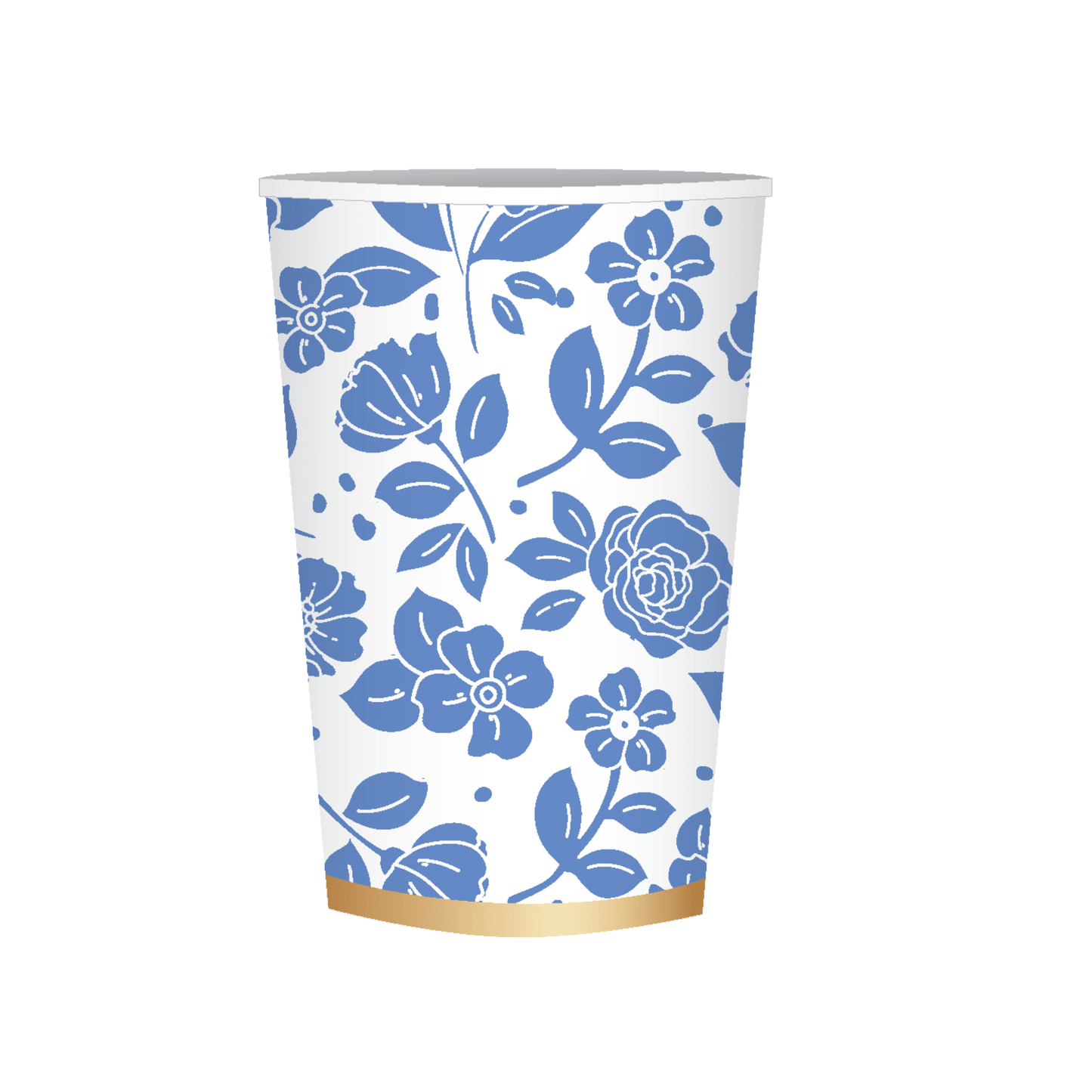 BELLE BLUE ELEGANT FLORAL CUPS - Bria Blair Creative