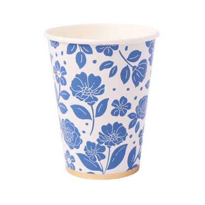 BELLE BLUE ELEGANT FLORAL CUPS - Bria Blair Creative