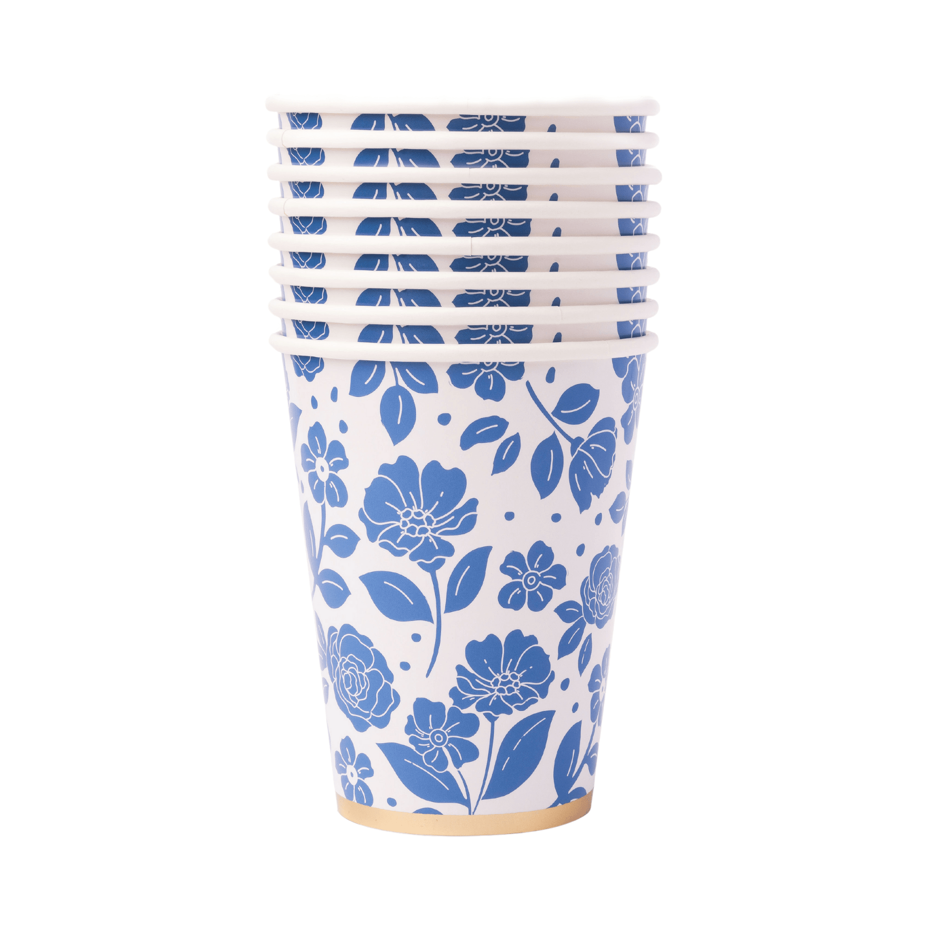 BELLE BLUE ELEGANT FLORAL CUPS - Bria Blair Creative