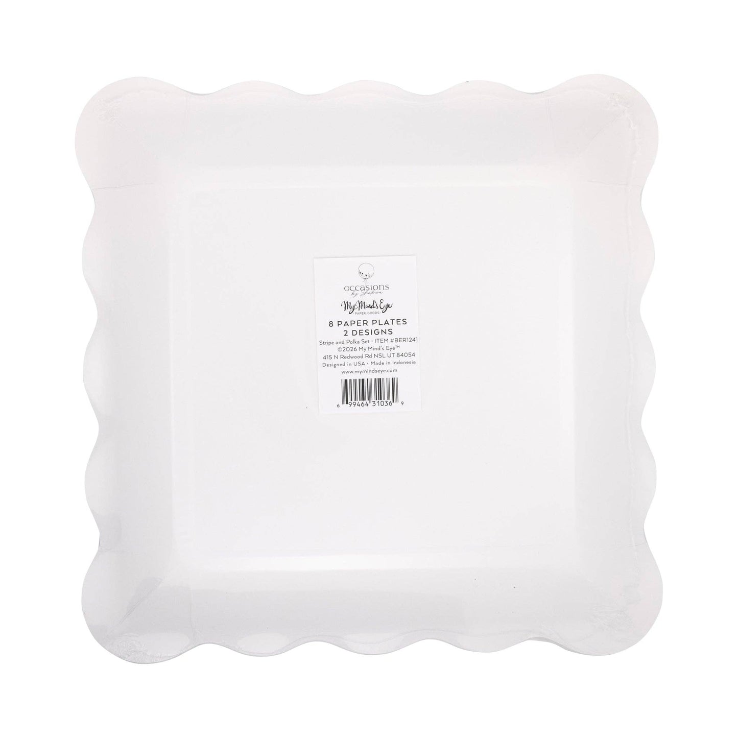 BER1241 - Occasions Beary Loved Stripe and Polka Plate Set - Bria Blair Creative