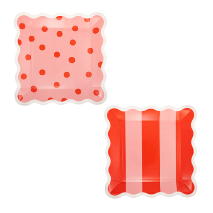 BER1241 - Occasions Beary Loved Stripe and Polka Plate Set - Bria Blair Creative