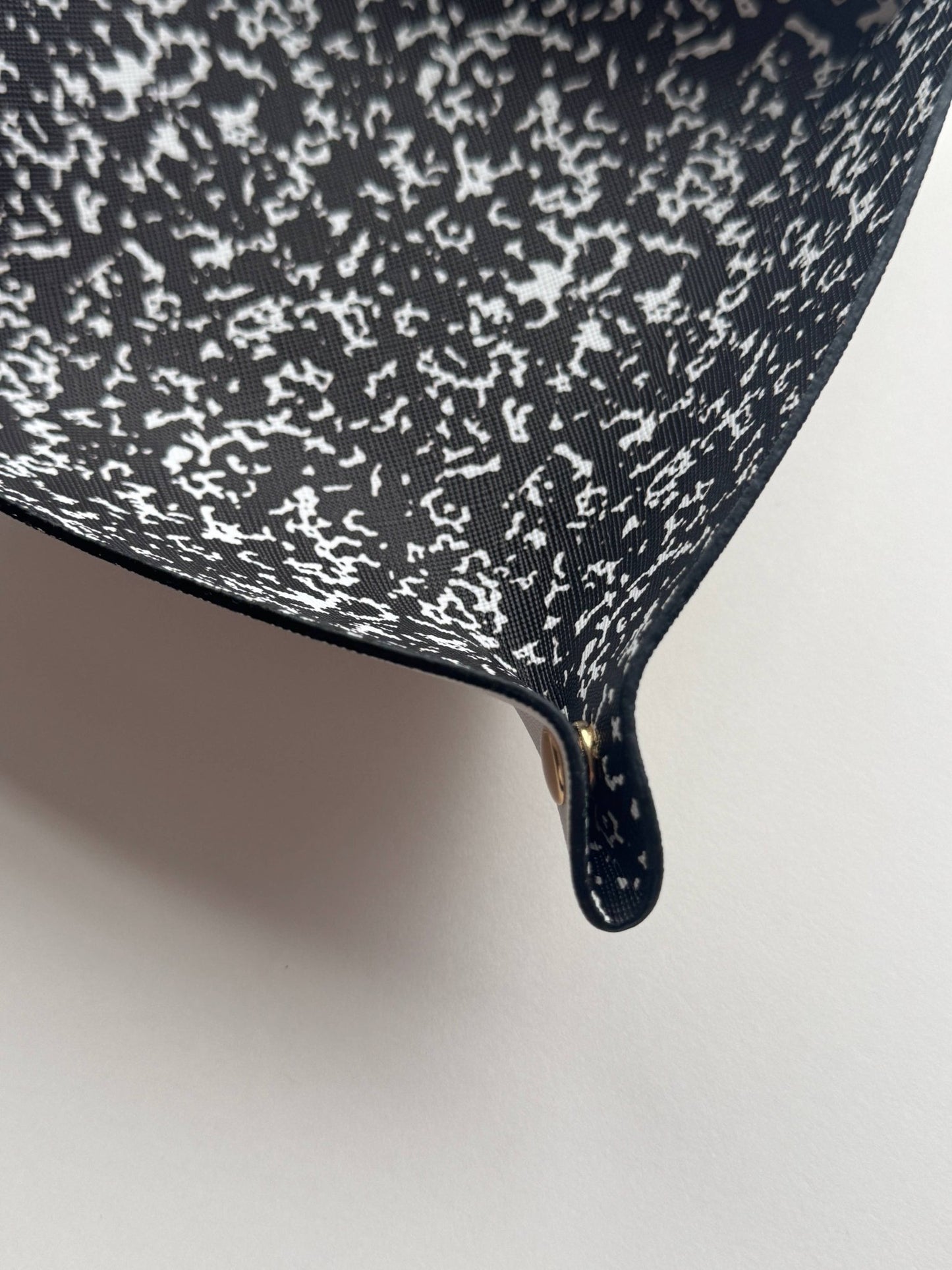 Best Teacher Ever Gift | Saffiano Leatherette catchall tray: Black Composition - Bria Blair Creative