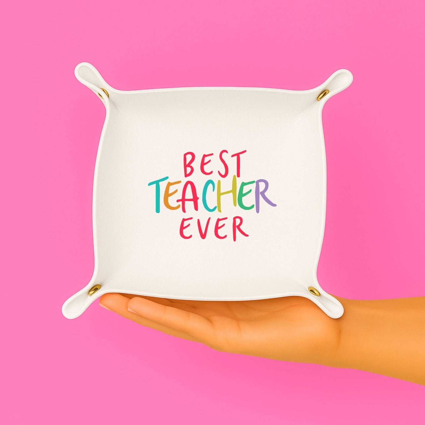 Best teacher Ever Trinket Gift tray - Bria Blair Creative