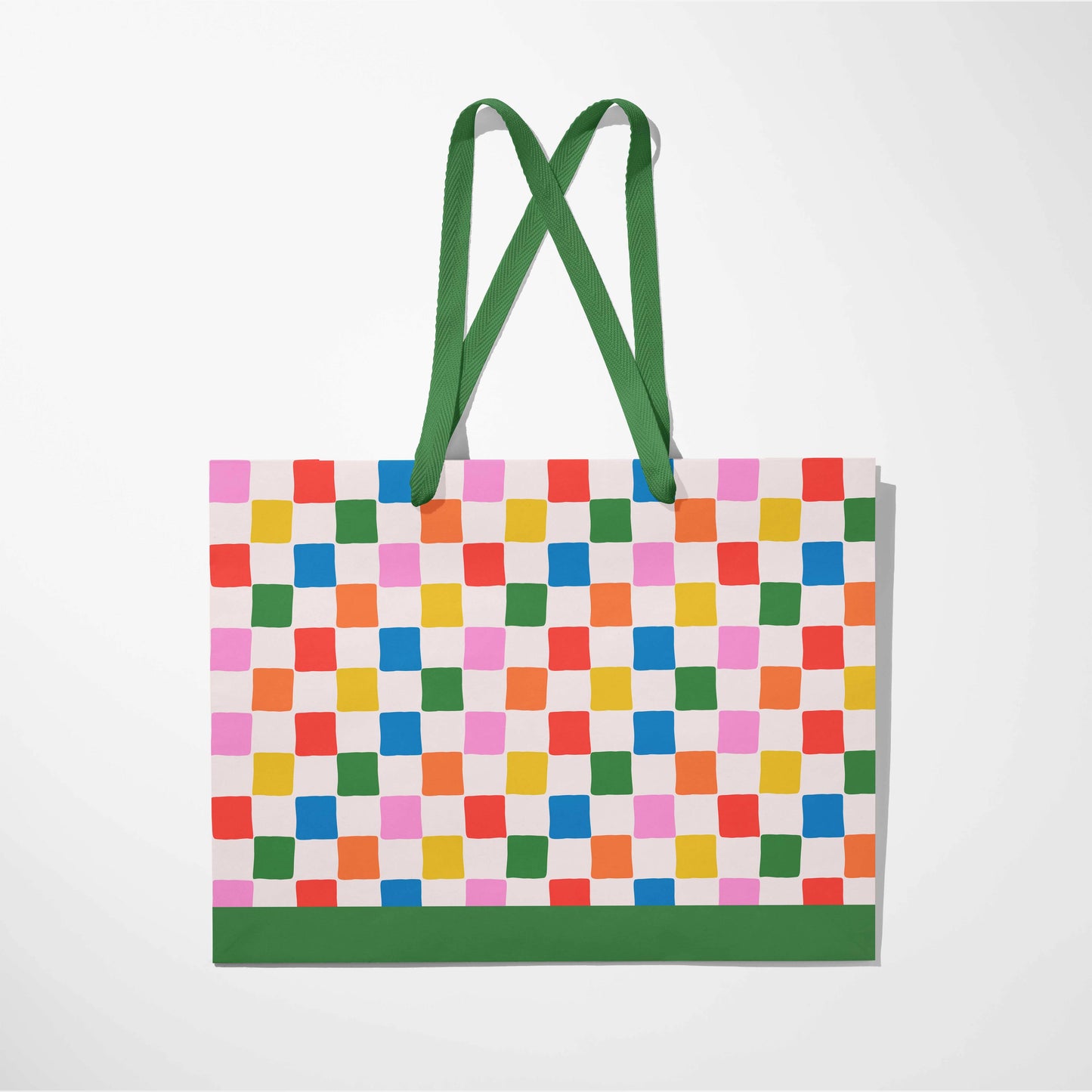 Checkered Colorful Gift Paper Bag Premium | Large: 17x13