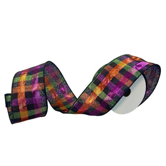 Halloween Plaid Ribbon 2.5" x 10yd