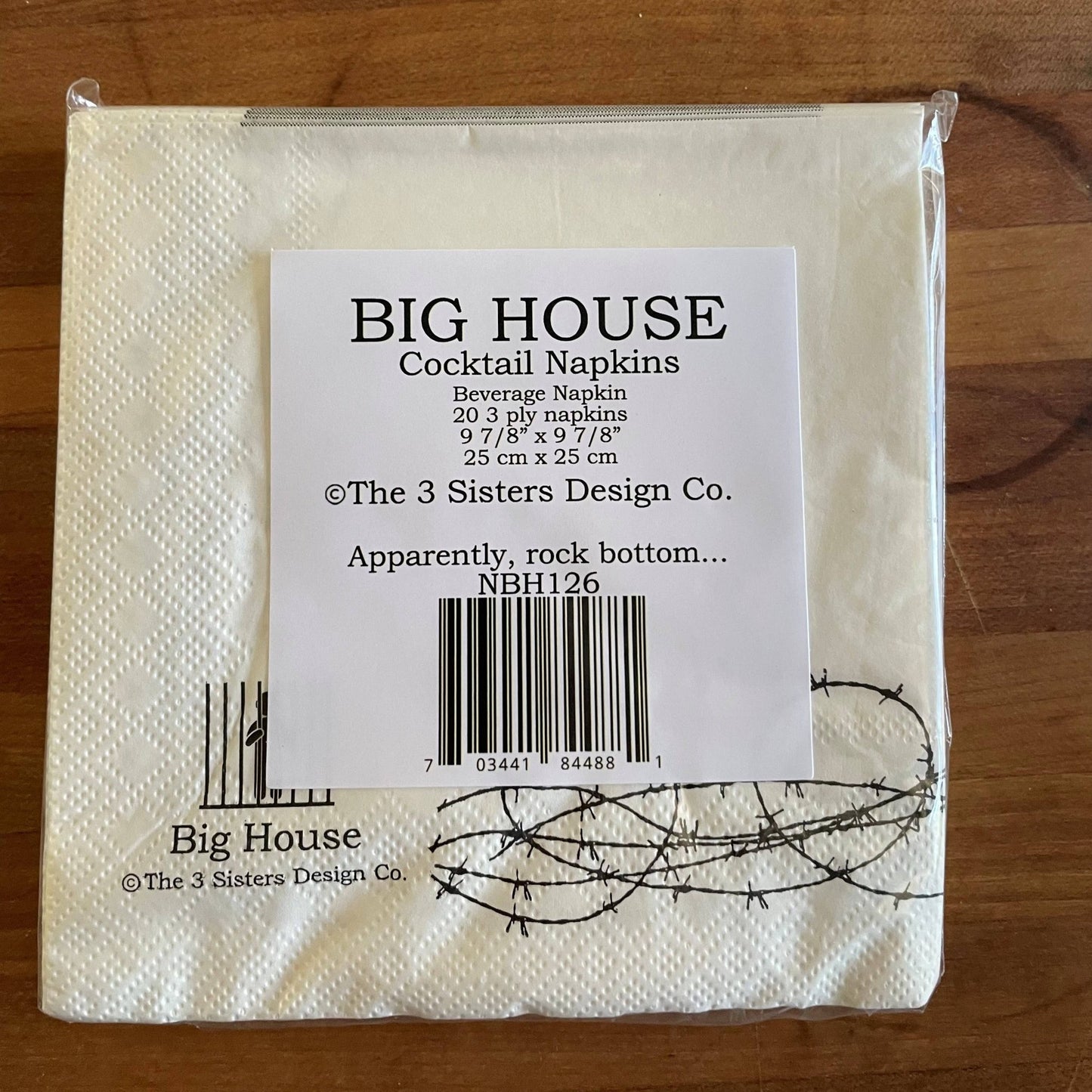Big House Cocktail Napkins, Apparently, rock bottom has a... - Bria Blair Creative