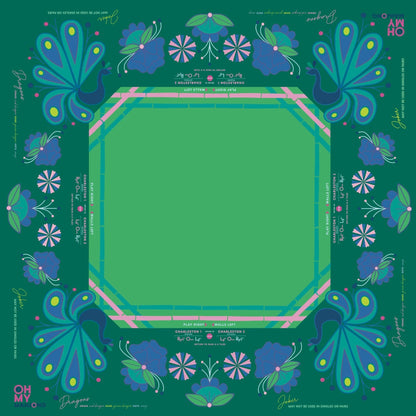Birdie Green Mahjong Mat - Bria Blair Creative