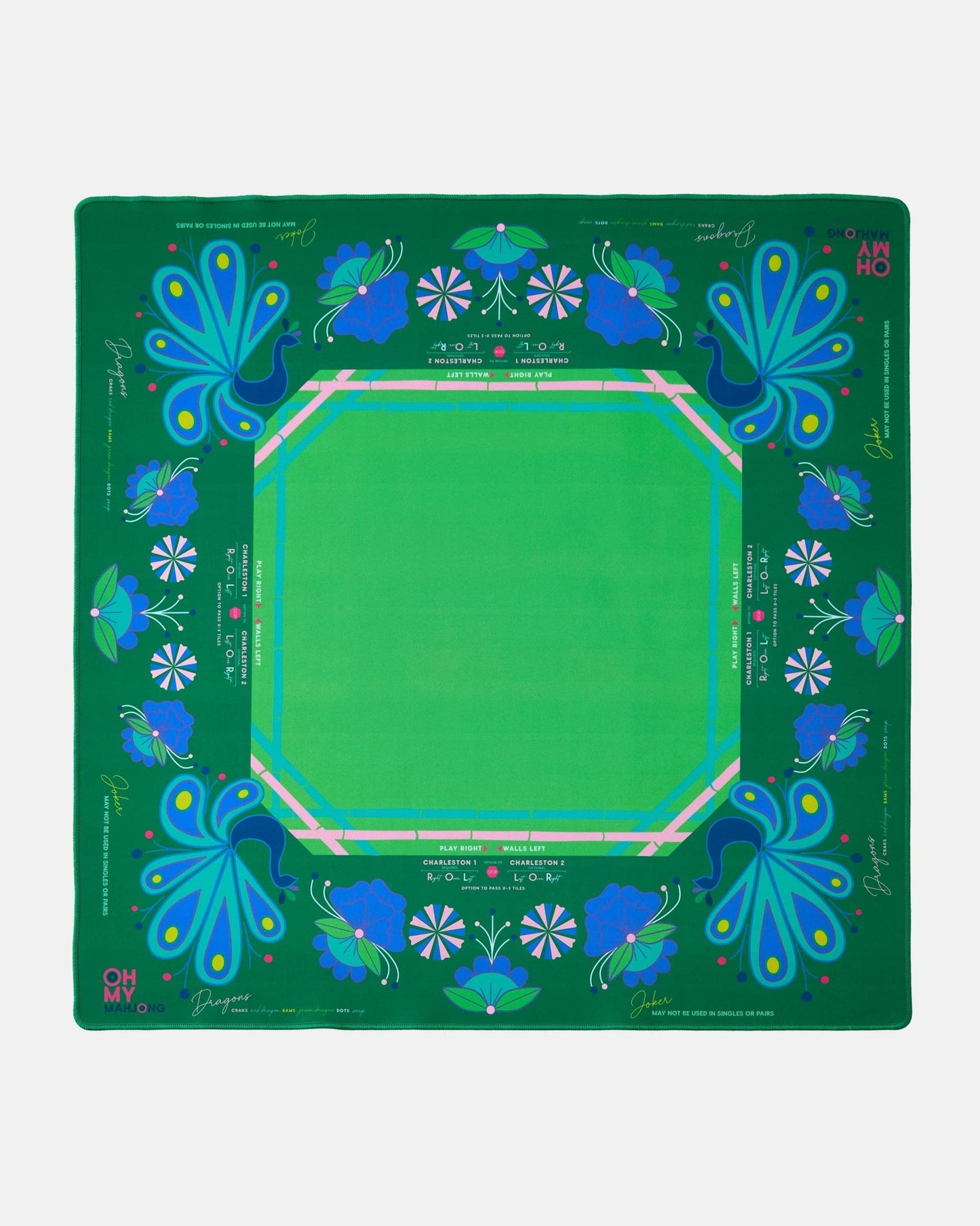 Birdie Green Mahjong Mat - Bria Blair Creative