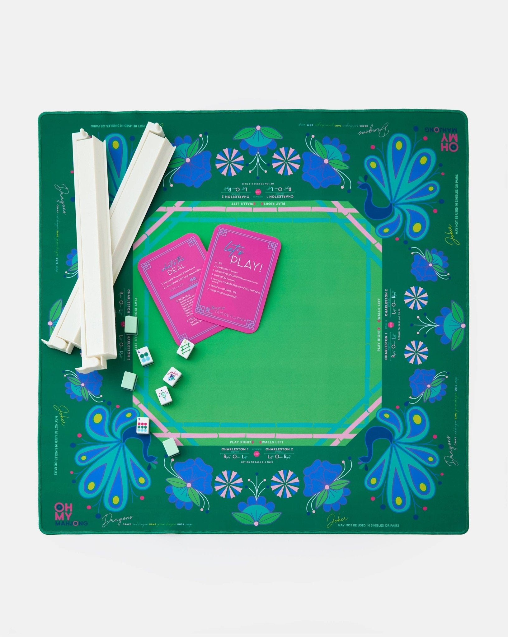Birdie Green Mahjong Mat - Bria Blair Creative