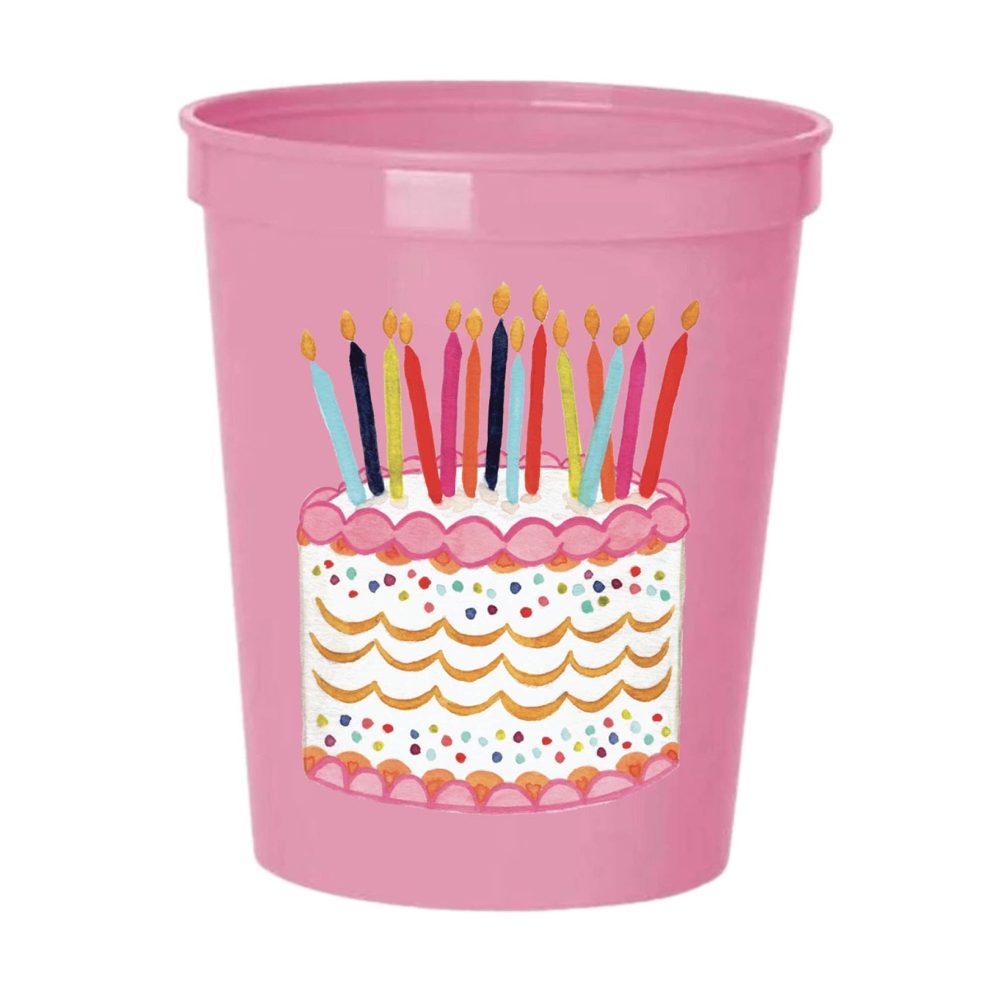Birthday Cake Pink Stadium Cups - Birthday - Bria Blair Creative