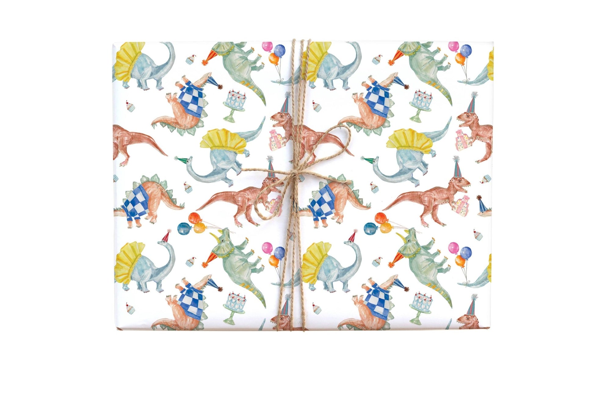 Birthday Dinosaurs Gift Wrap: Roll of 3 sheets - Bria Blair Creative