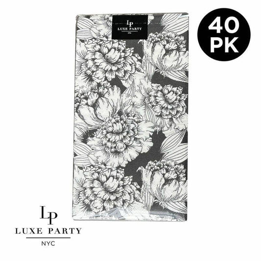 Black and White Paper Dinner Napkins | 40 Napkins: 50 Dinner Napkins - 4.5" x 7.75" - Bria Blair Creative