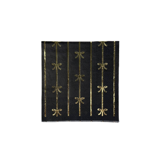 BLACK & GOLD SIGNATURE BOW SMALL NAPKINS - Bria Blair Creative