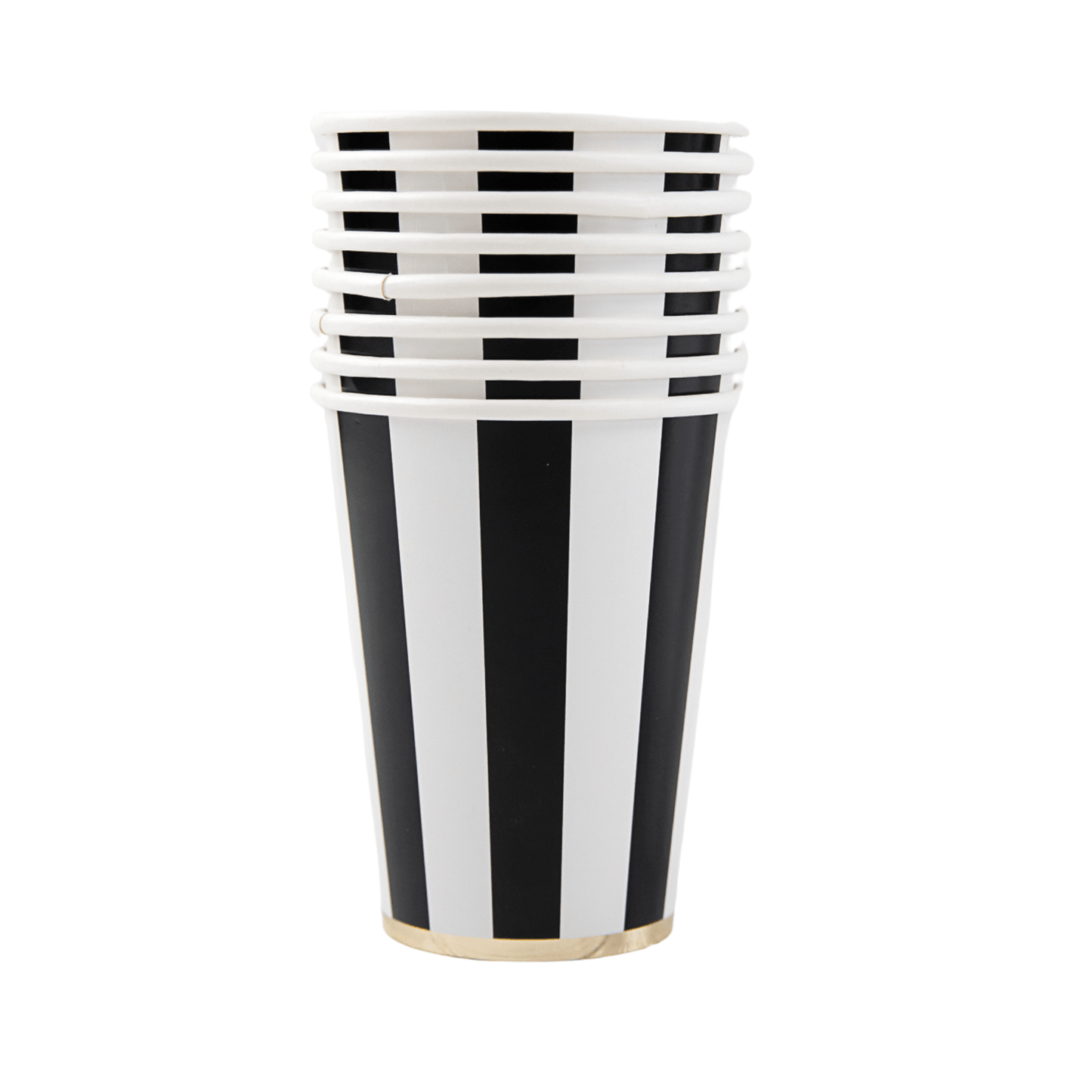 BLACK NOIR CABANA STRIPE CUPS - Bria Blair Creative