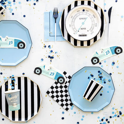 BLACK NOIR CABANA STRIPE CUPS - Bria Blair Creative