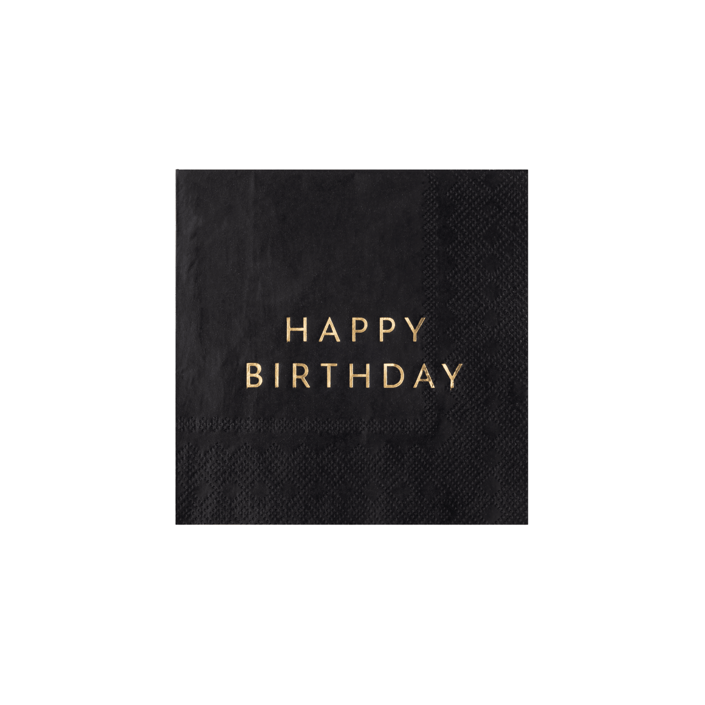 BLACK NOIR HAPPY BIRTHDAY COCKTAIL NAPKINS - Bria Blair Creative