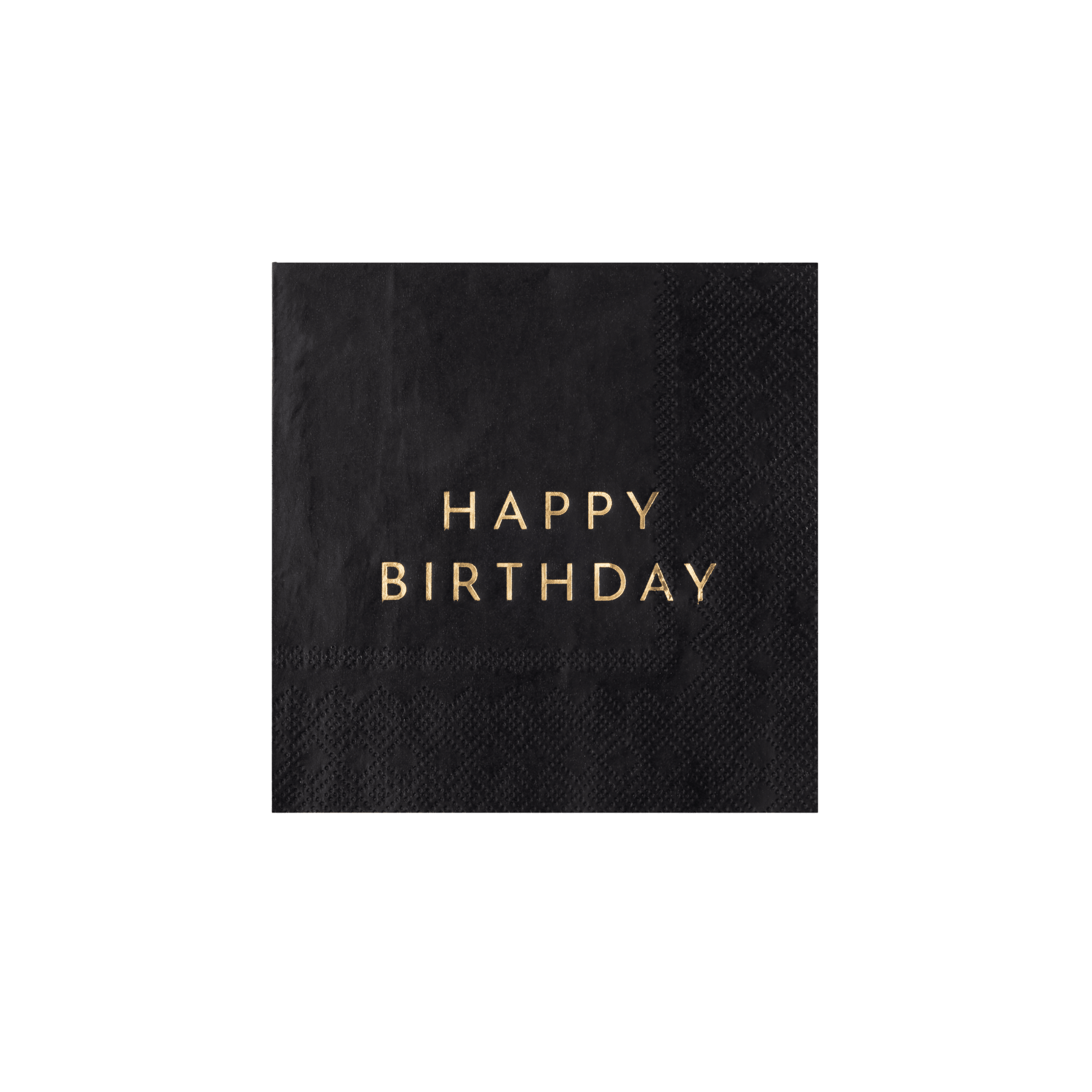 BLACK NOIR HAPPY BIRTHDAY COCKTAIL NAPKINS - Bria Blair Creative