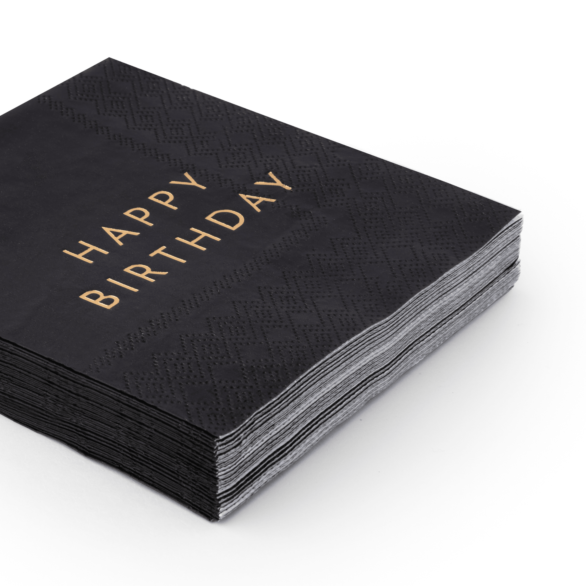 BLACK NOIR HAPPY BIRTHDAY COCKTAIL NAPKINS - Bria Blair Creative