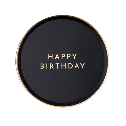 BLACK NOIR HAPPY BIRTHDAY SMALL PLATES - Bria Blair Creative
