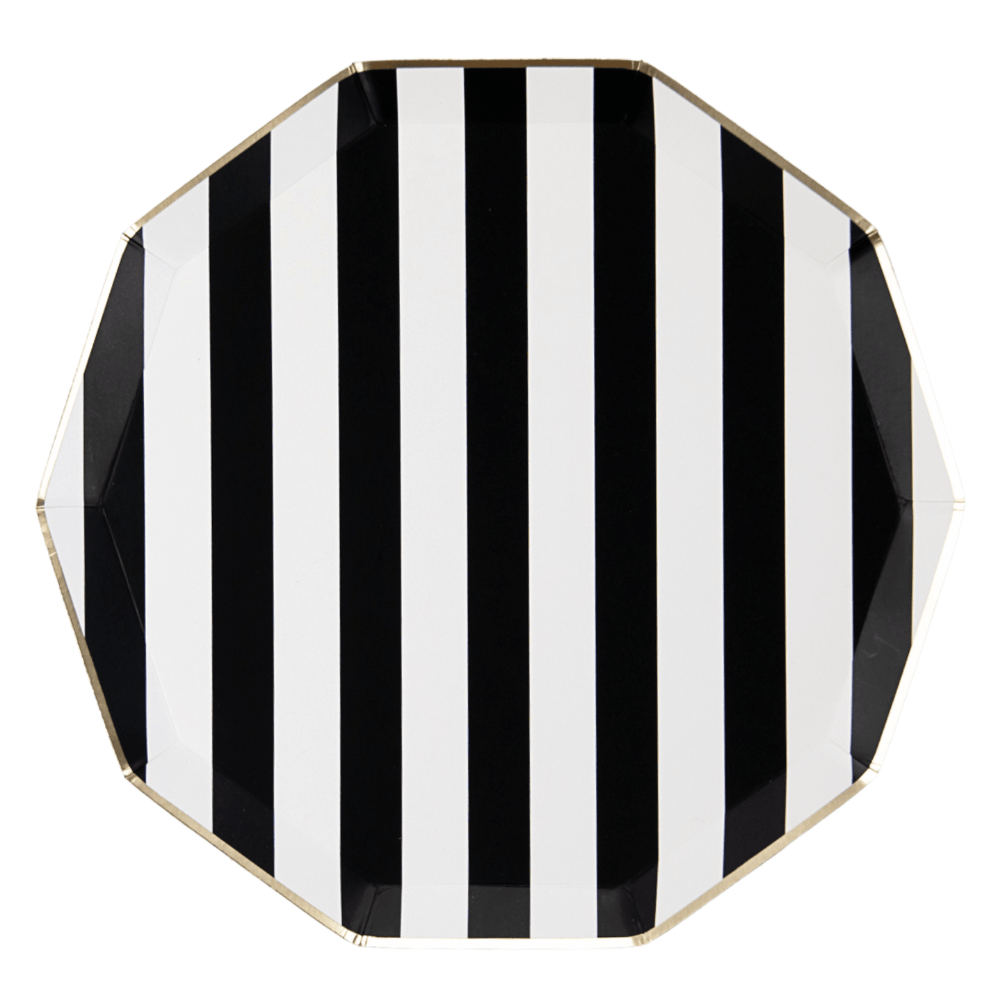 BLACK NOIR SIGNATURE CABANA STRIPE PLATES - Bria Blair Creative